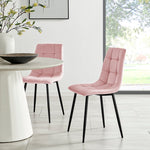 Zurich Dining Chair - Embossed Pink Velvet - Bargainia.com - 5056536130167