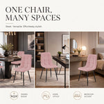 Zurich Dining Chair - Embossed Pink Velvet - Bargainia.com - 5056536130167