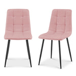 Zurich Dining Chair - Embossed Pink Velvet - Bargainia.com - 5056536130167