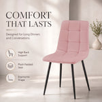 Zurich Dining Chair - Embossed Pink Velvet - Bargainia.com - 5056536130167