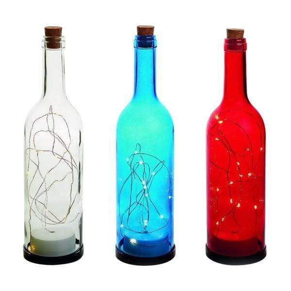 15 Warm White LED In a Decorative Glass Bottle - Assorted Colours-5053844179062-Bargainia.com