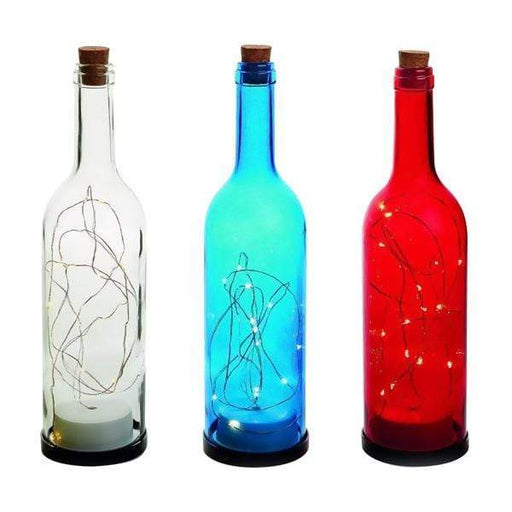 15 Warm White LED In a Decorative Glass Bottle - Assorted Colours-5053844179062-Bargainia.com