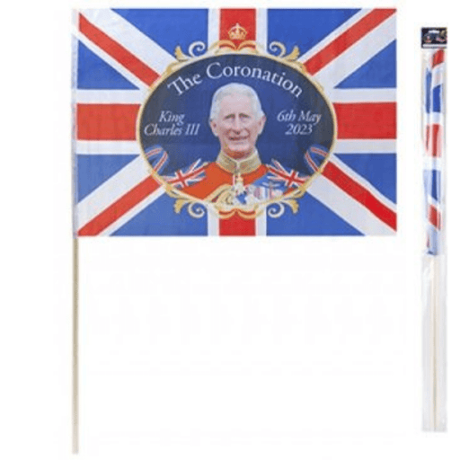 24"X16" Coronation Flag With 27" Stick 5050565690166 Bargainia