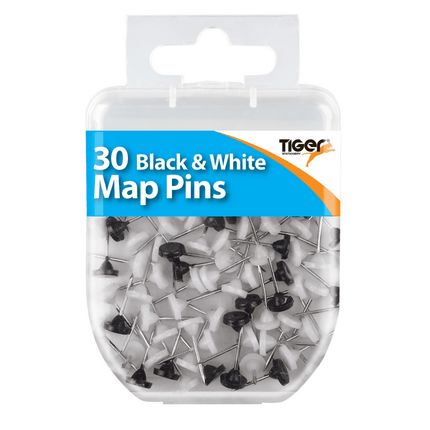 30 Black & White Map Pins-5016873022761-Bargainia.com