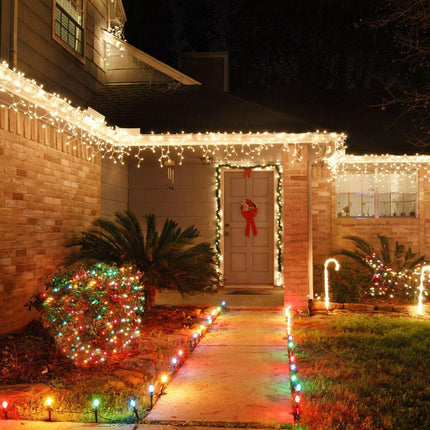 Battery Operated String Lights - 180 LED Icicle Bulbs - Warm White-5056150236504-Bargainia.com