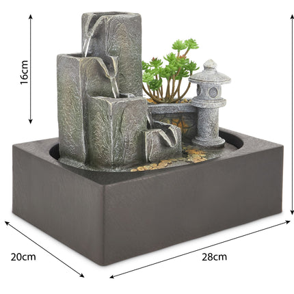 Garden theme indoor tabletop water feature measurements 