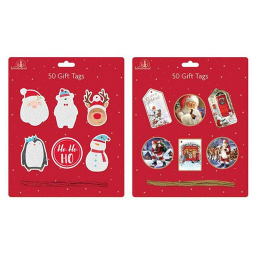 50 Christmas Gift Tags - Assorted-5013922082400-Bargainia.com