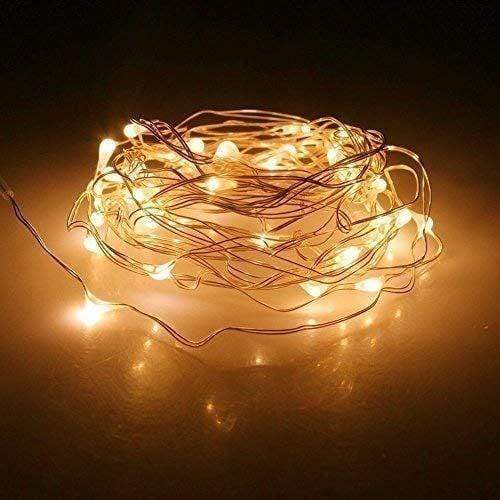 5M Warm White Silver Wire 100 LEDs Fairy Lights-Bargainia.com