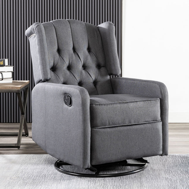 Grey Fabric Recliner Arm Chair