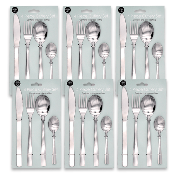 6 Packs of Stainless Steel 1 Person Cutlery Sets - 24 Pieces-5024996855258-Bargainia.com