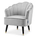 Light Grey Velvet Shell Tub Chair Angle