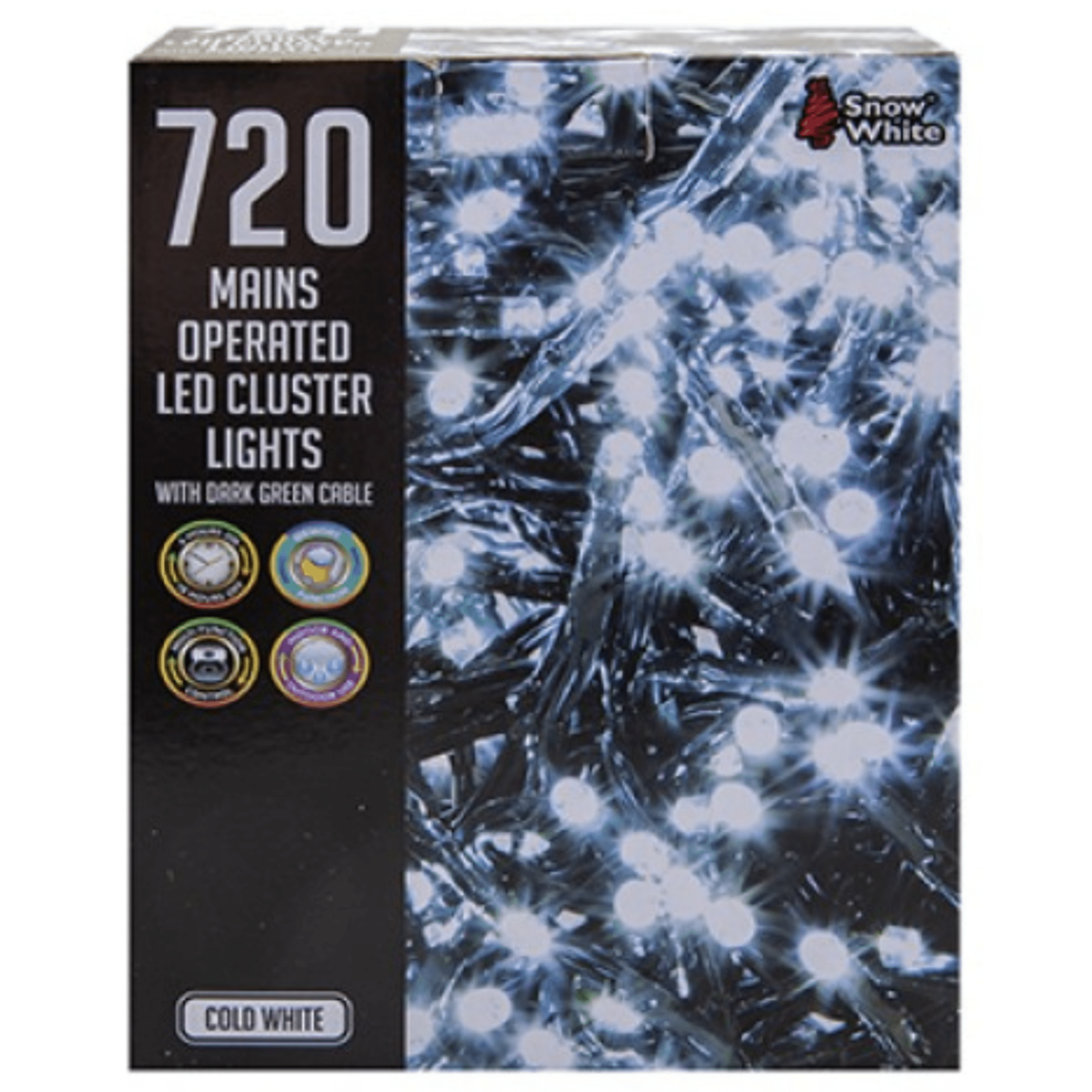 720 LED Cluster Lights - Cold White - 9M - Bargainia.com - 