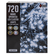 720 LED Cluster Lights - Cold White - 9M Lighting Clearance