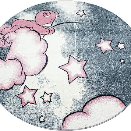 Pink Baby Bear Stars Rug - Kids-Bargainia.com