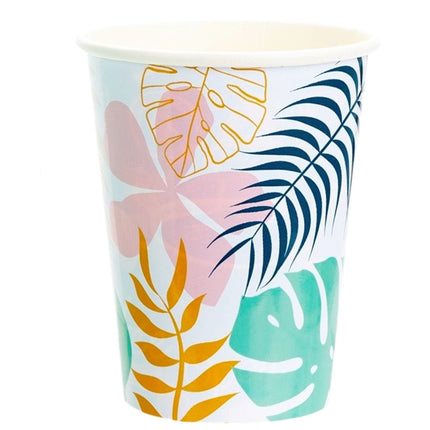 9oz Paper Cups - Floral Leaves - 12 Pk 5050565616401 only5pounds-com