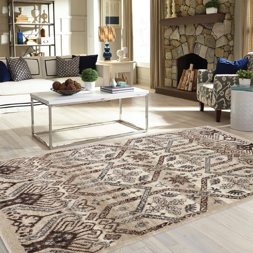 Brown Abstract Pattern Rug | Traditional Rugs | Rug Masters-Bargainia.com