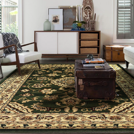 Indiana Floral Green Traditional Rug | bargiania.com | Traditional Rugs-Bargainia.com