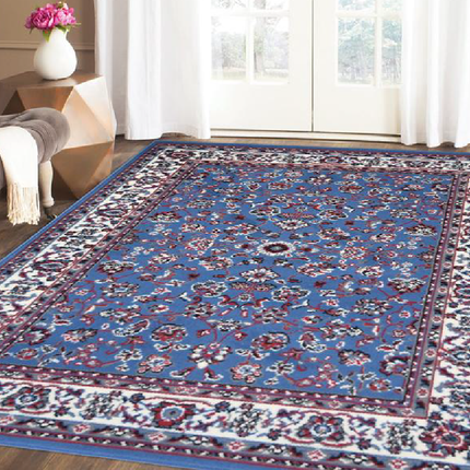 Blue Floral Rug | Bargainia.com | Free UK Delivery