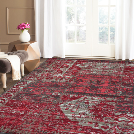 Red Patchwork Rug | Bargainia.com | Free UK Delivery