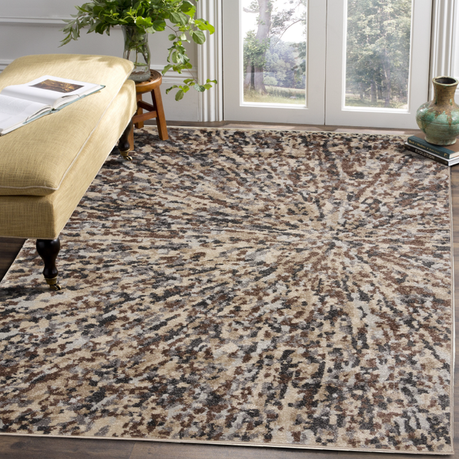 Beige Abstract Granite Effect Rug | Traditional Rugs | Rug Masters-Bargainia.com