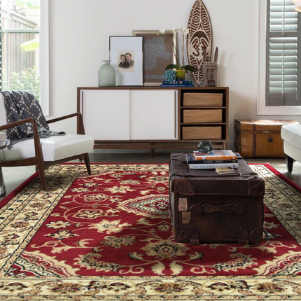 Indiana Floral Red Traditional Rug | bargiania.com | Traditional Rugs-Bargainia.com