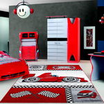 Racing Car Rug Red - Kids Rugs Rug Masters