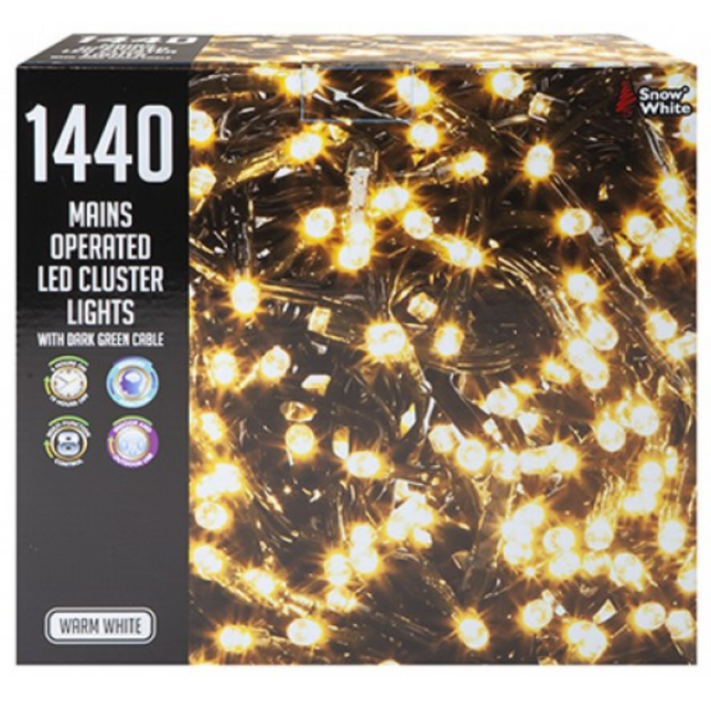 1440 LED Cluster Lights - Warm White - 18m-5050565535689-Bargainia.com
