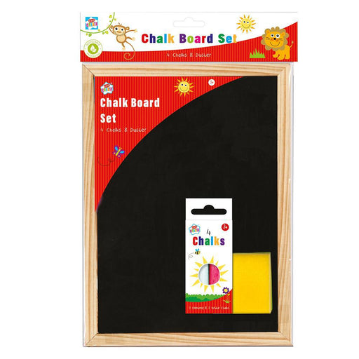 A4 Chalkboard, Eraser, & 4 Chalks - Kids Create-5012128210785-Bargainia.com