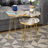 Grey Marble & Gold Side Tables