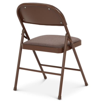 Folding Fabric Office Dining Chair - Brown-Bargainia.com
