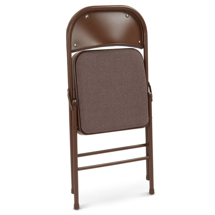 Folding Fabric Office Dining Chair - Brown-Bargainia.com