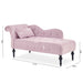 Chaise Velvet Lounge Sofa with Wooden Legs - Rose Pink-5056536103185-Bargainia.com