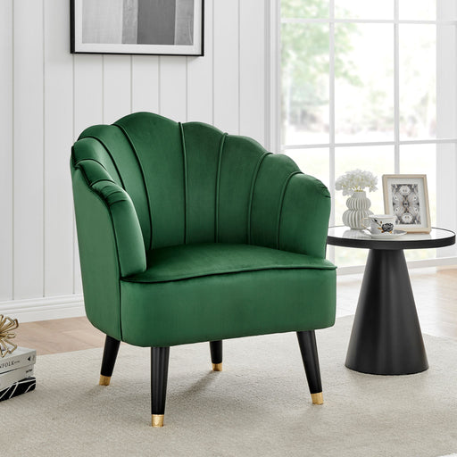 Green Velvet Shell Tub Chair