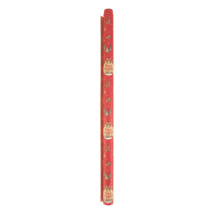 Red Bauble & Natural Stag Kraft Wrapping Paper - Assorted Designs - 2m Roll-5012128584695-Bargainia.com