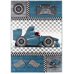 Racing Car Rug Blue - Kids Rugs Rug Masters