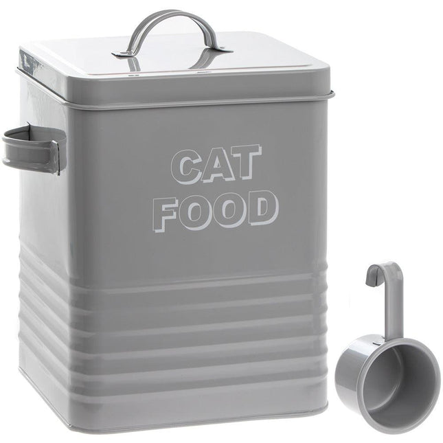 Cat Food Container with Scoop - Assorted Colours-5010792422459-Bargainia.com
