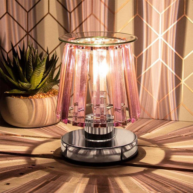 Desire Aroma Lamp - Silver & Pink Crystal-5010792467627-Bargainia.com