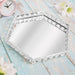 Decorative Hexagon Mirror Tray - Silver - 33cm-5010792479996-Bargainia.com