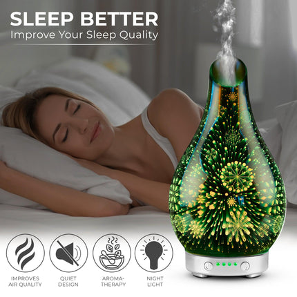 Desire Silver Snow Flakes Colour Changing Aroma Humidifier-5010792519425-Bargainia.com