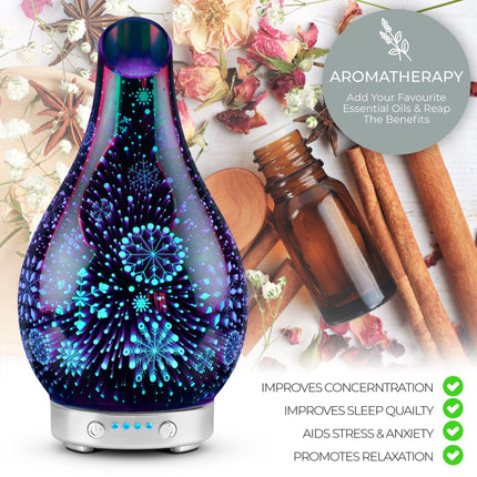 Desire Silver Snow Flakes Colour Changing Aroma Humidifier-5010792519425-Bargainia.com