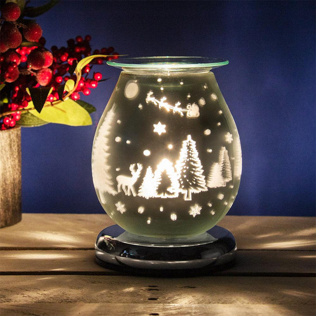 Desire Aroma Lamp - Christmas Scene - Silver-5010792524504-Bargainia.com
