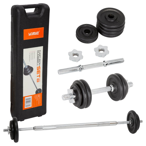 2-in-1 Dumbbell & Barbell Set | 30KG With | Liveup Sports-Bargainia.com