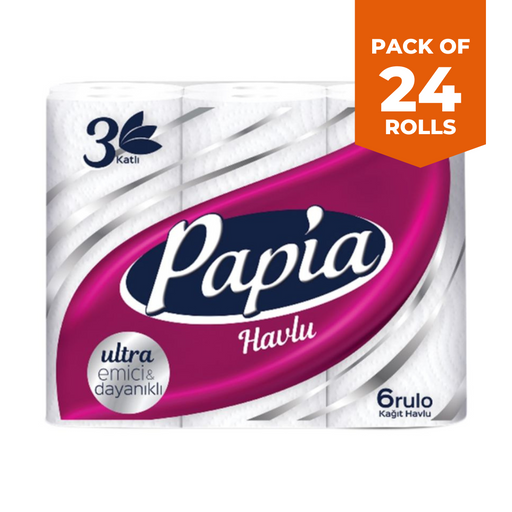 Papia Kitchen Rolls 3ply Strong Absorbent Paper Towels-Bargainia.com