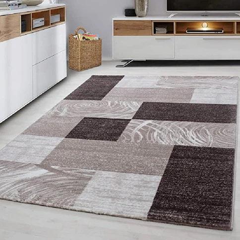 Parma Modern Faded Abstract Rug - Beige / Brown - Multiple Sizes-Bargainia.com