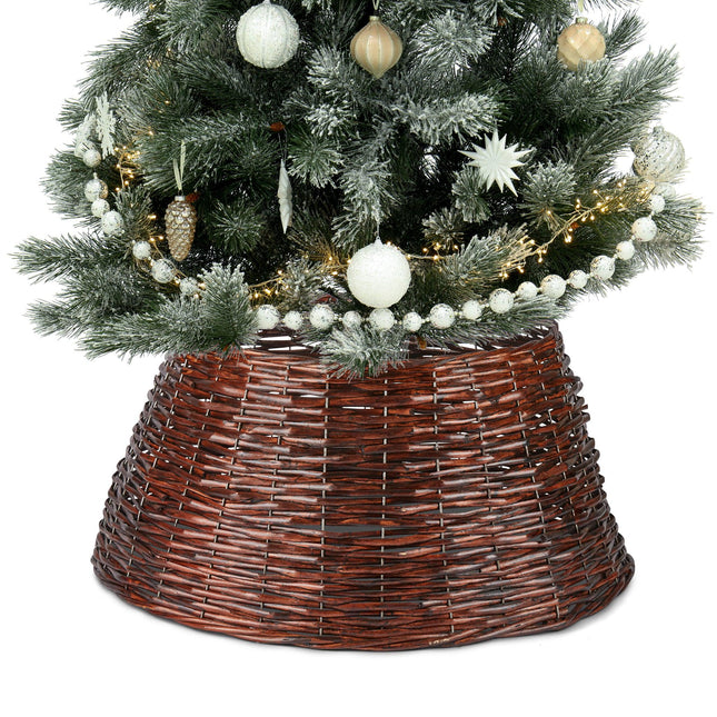 Brown Willow Christmas Tree Skirt-Bargainia.com