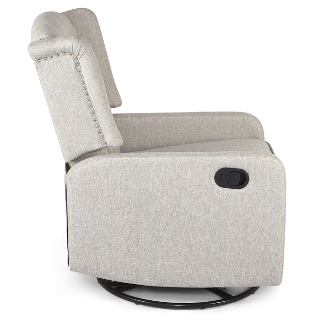 Cream Fabric Recliner Armchair Side Profile