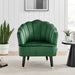 Green Velvet Shell Tub Chair Front On