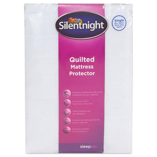 Silentnight Quilted Mattress Protector - Single-5012701217767-Bargainia.com