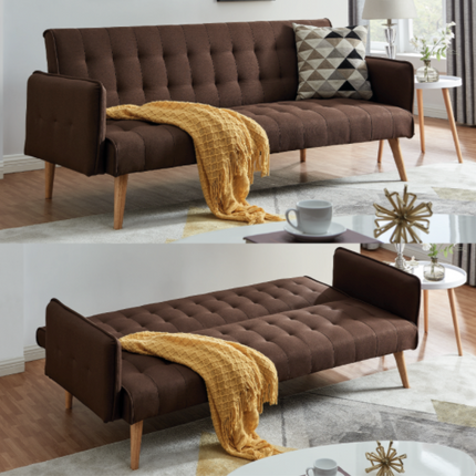 Click Clack Double Sofa Bed | Brown | 3 Seater | bargainia.com-Bargainia.com
