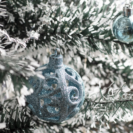 Shatterproof Christmas Baubles | Ice Blue | Pack of 100-Bargainia.com